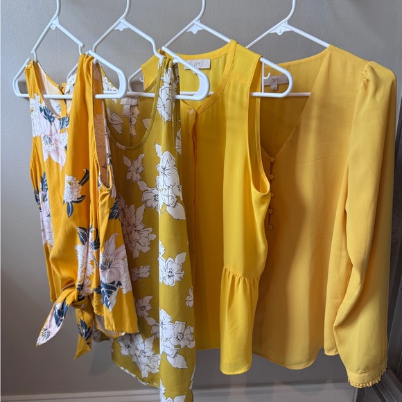 LOFT Tops - ☀️ Bright Yellow Blouse Bundle – LOFT – Size S – 4 Pieces 💛